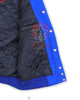 Load image into Gallery viewer, Royal Blue Wool Varsity Jacket Black Leather Sleeves