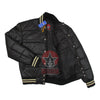 Black Unisex Lightweight Puffer Varsity Baseball Jacket