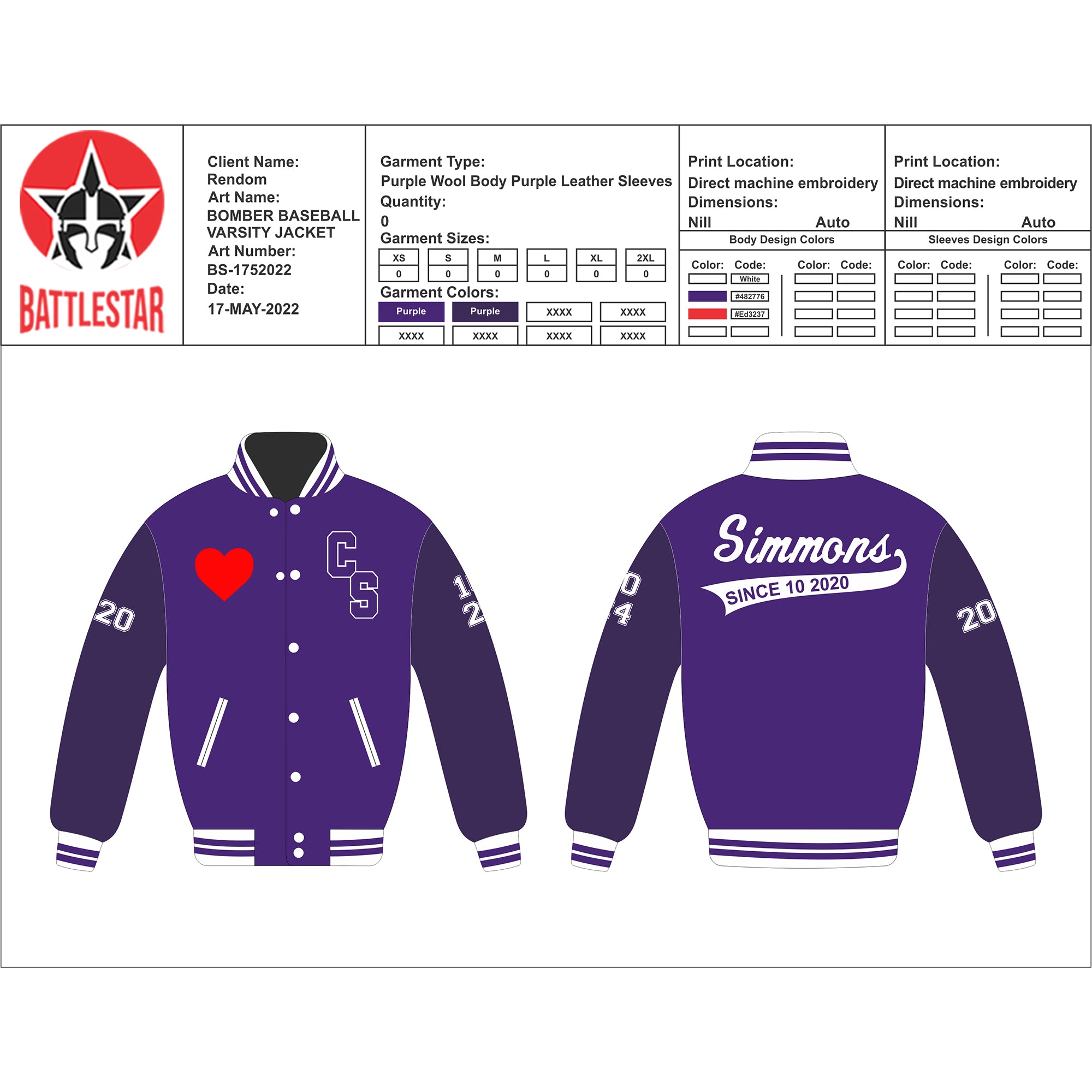 Personalized Purple Varsity Jackets