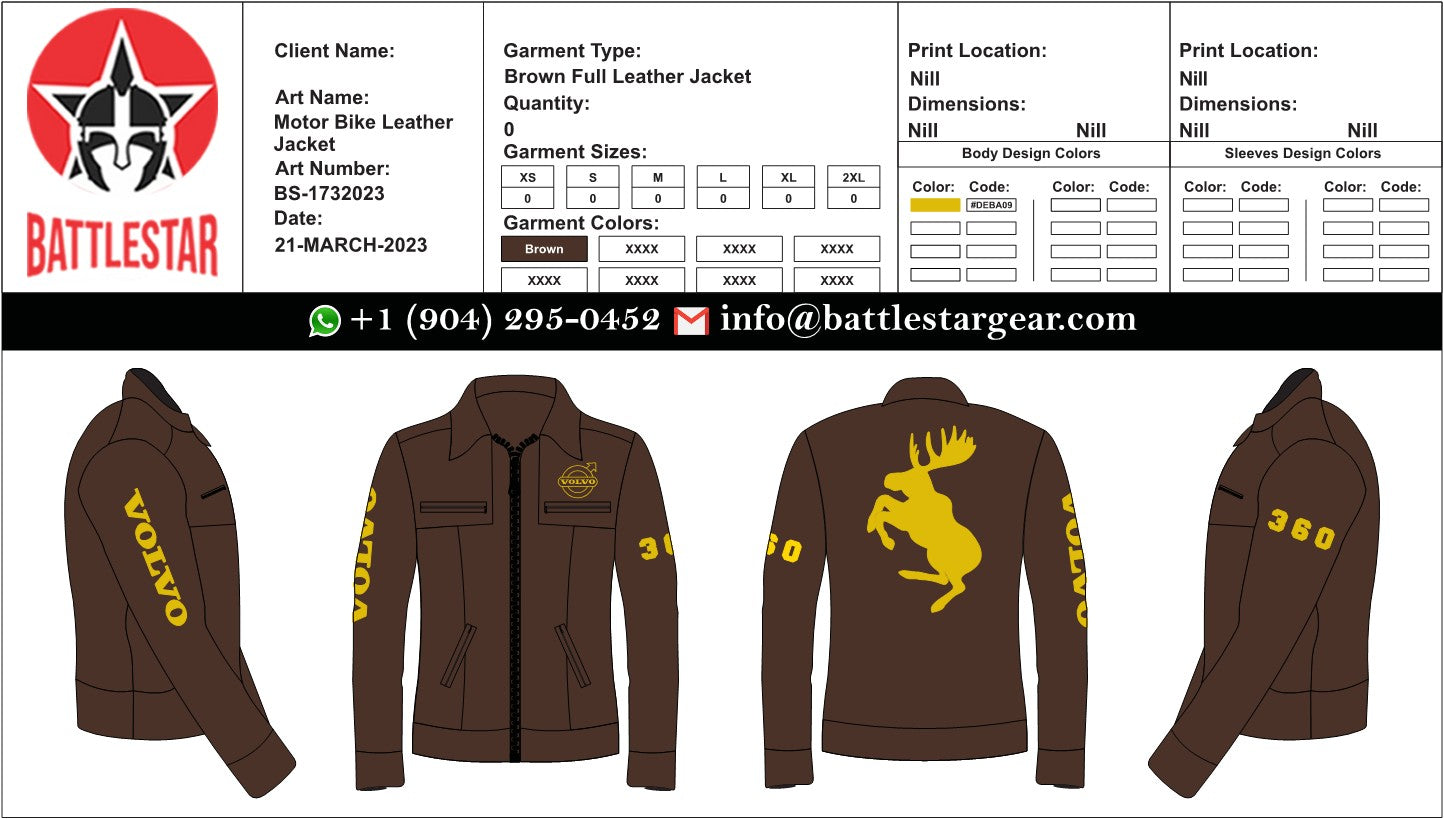 Personalized Embroidered Brown Leather Jackets