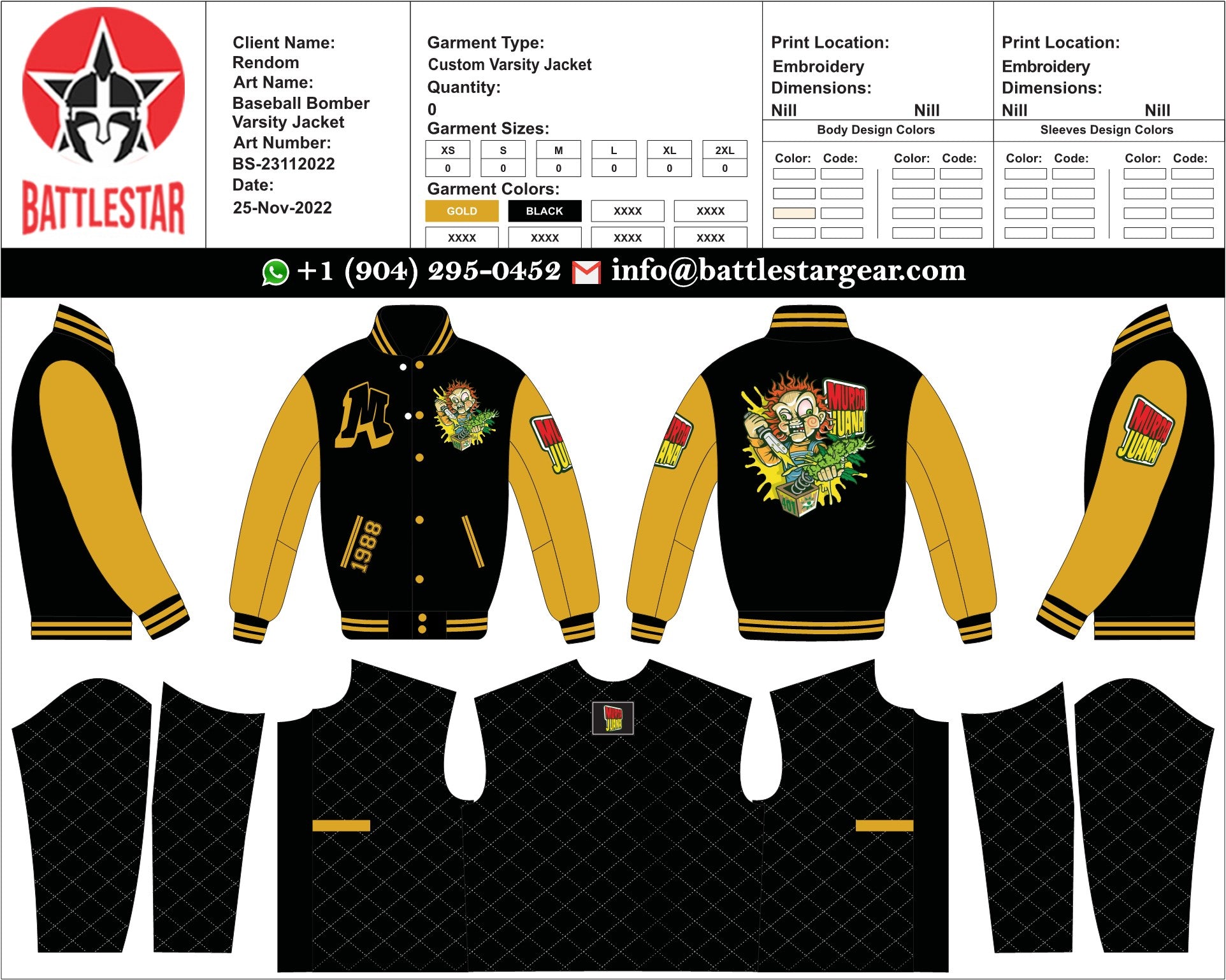 Personalized Embroidered Varsity Jackets (QTY-3)