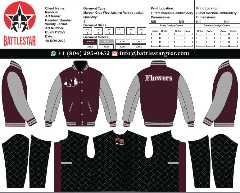 Personalized Wool Leather Embroidered Varsity jacket