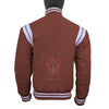 Load image into Gallery viewer, Brown Wool Varsity Jacket White Stripes