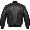Battlestar Black Leather Varsity Motorbike Jacket - Battlestar Clothing & Gears Co