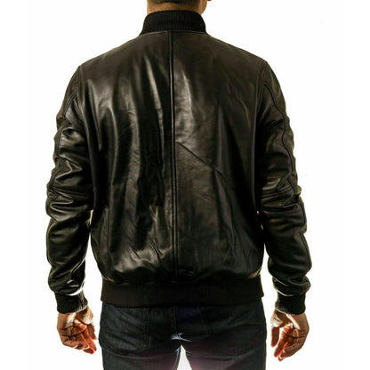Bomber Style Leather Fashion Varsity 80's Casual Jacket - Battlestar Clothing & Gears Co