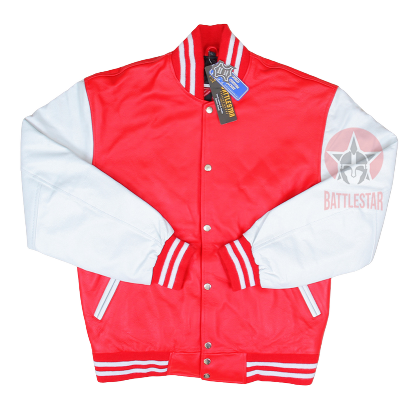 Full Leather Red & White Varsity Jacket