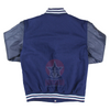 Load image into Gallery viewer, Navy Blue Wool and Leather Varsity Jacket