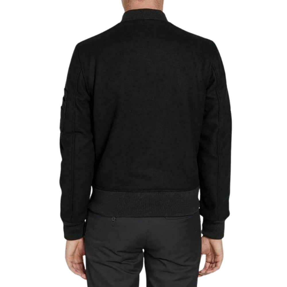 Battlestar MA-1 Black Wool Letterman Bomber Baseball Varsity Jacket - Battlestar Clothing & Gears Co