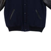 Navy Blue Raglan Sleeves Wool Leather Varsity Jacket - Battlestar Clothing & Gears Co