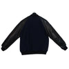 Navy Blue Raglan Sleeves Wool Leather Varsity Jacket - Battlestar Clothing & Gears Co