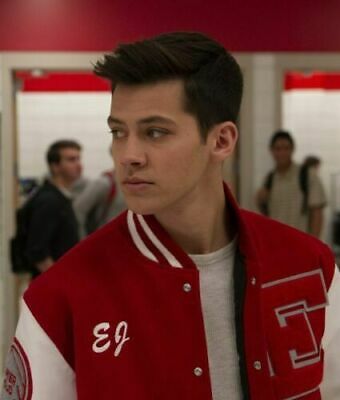 Musical EJ Red Wool Varsity Jacket White Leather Sleeves - Battlestar Clothing & Gears Co